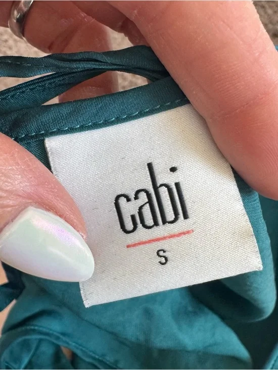 CABI Turquoise Sleeveless Satin Blouse Tunic Top Size S Small - Picture 4 of 7